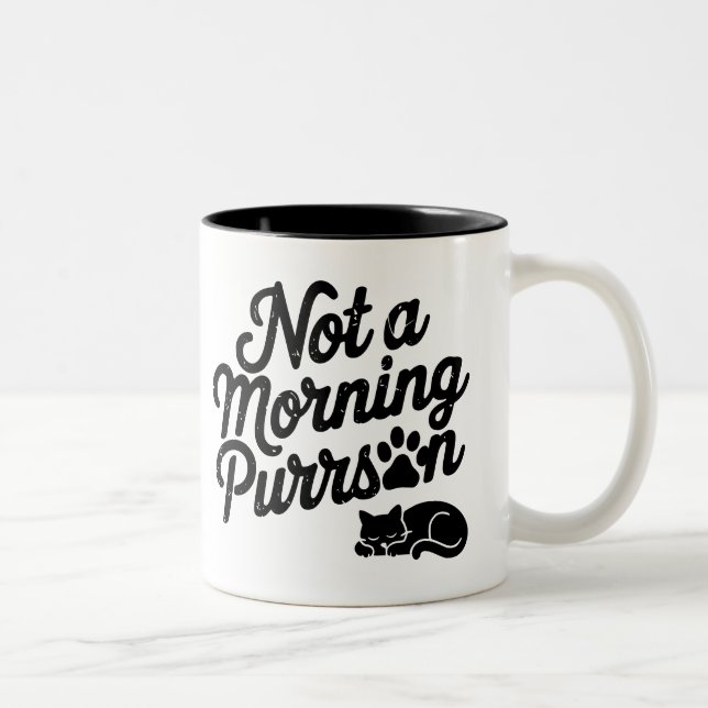 Keine morgendliche Purson Funny Cat Tasse (Rechts)