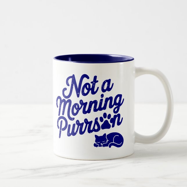 Keine morgendliche Purson Funny Cat Tasse (Rechts)