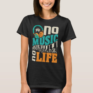 Keine Musik Kein Leben mit Kopfhörern Herzschlag M T-Shirt