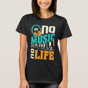 Keine Musik Kein Leben mit Kopfhörern Herzschlag M T-Shirt