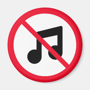 Keine Musik   Red Circle Sign   Magnet