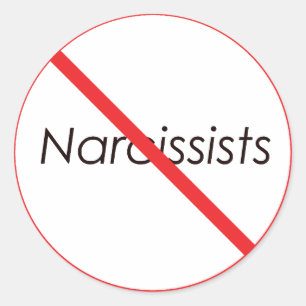Keine Narcissists! Runder Aufkleber
