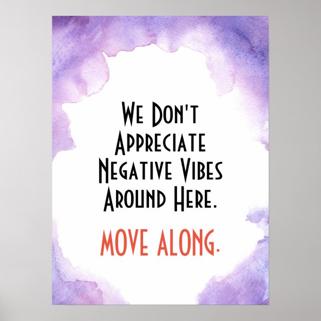 Keine negativen Vibes Poster (Vorne)