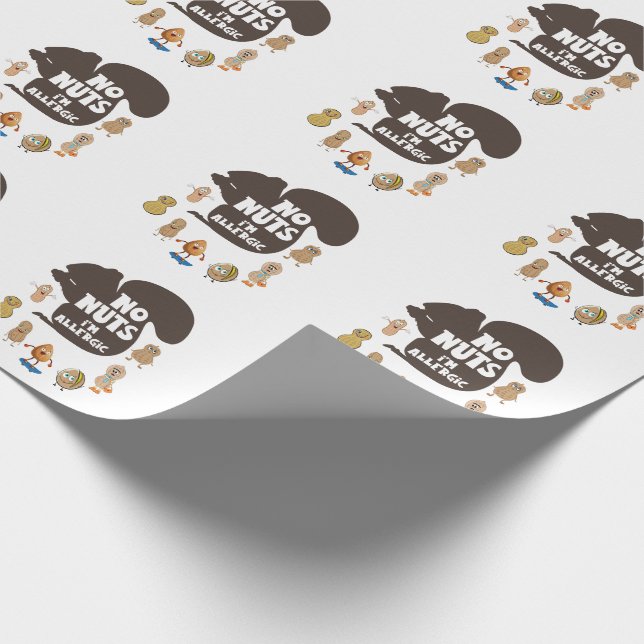 Keine Nüsse Ich bin allergische Erdnuss Allergie B Geschenkpapier (Ecke)