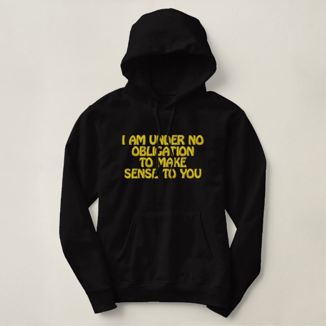 KEINE PFLICHT bestickter Hoodie (Design vorne)