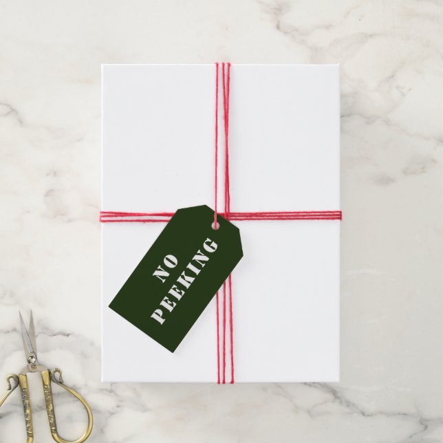 Keine Pisse Grün und Weiß Weihnachtsgeschenke Geschenkanhänger (Mit Garn)