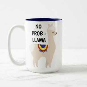 Keine Prob Llama Niedliche Illustration Zweifarbige Tasse