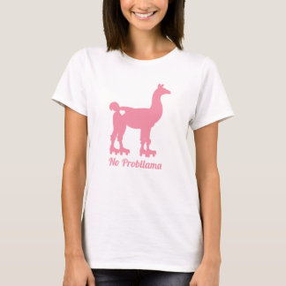 Keine Probllama Rollen-Derby-Ernte-Spitze T-Shirt