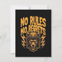 Keine Regeln kein Bedauern - Wolf Biker Graphic