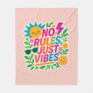 Keine Regeln nur für Vibes - Neon Gradient Kawaii- Fleecedecke