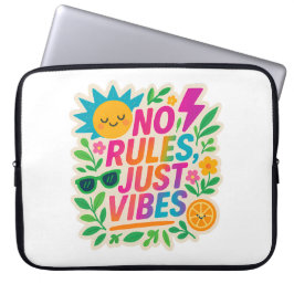 Keine Regeln nur für Vibes - Neon Gradient Kawaii- Laptopschutzhülle