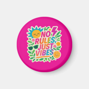 Keine Regeln nur für Vibes - Neon Gradient Kawaii- Magnet