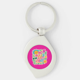Keine Regeln nur für Vibes - Neon Gradient Kawaii- Schlüsselanhänger