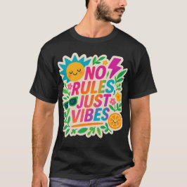 Keine Regeln nur für Vibes - Neon Gradient Kawaii- T-Shirt