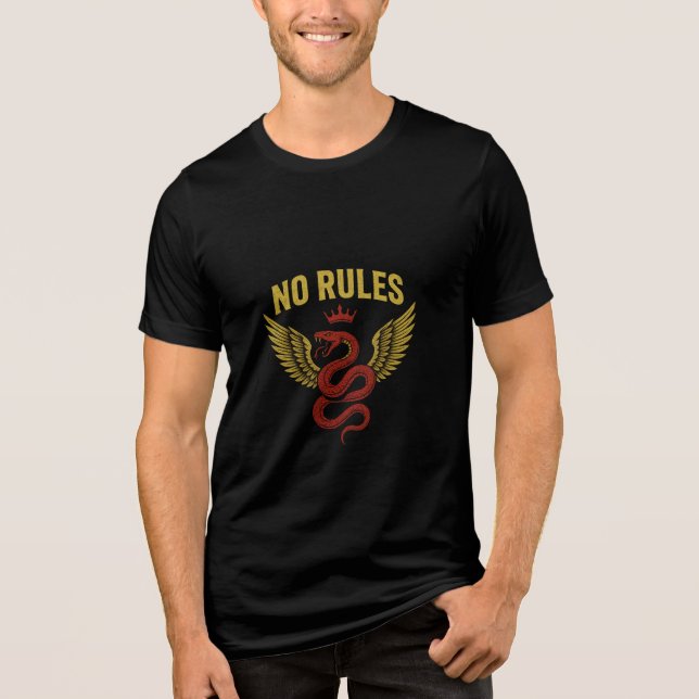 Keine Regeln Schlange Wing T-Shirt Tri-Blend Shirt (Vorderseite)