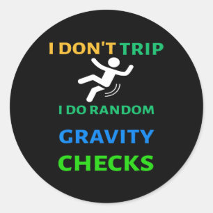 Keine Reise, ich mache zufällige Gravity-Karos lus Runder Aufkleber