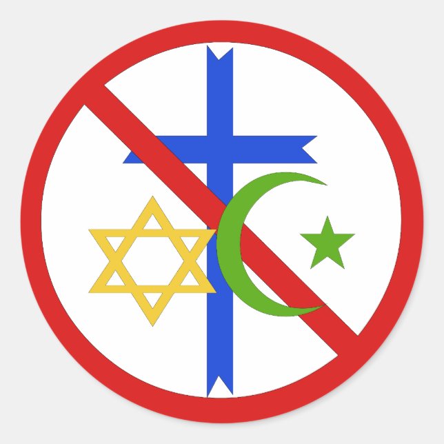 Keine Religion Runder Aufkleber (Vorderseite)