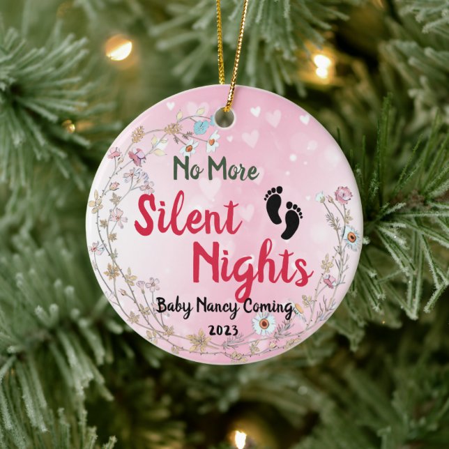 Keine ruhigere Nacht Baby erwartet Papa Mama Keramik Ornament (Baum)