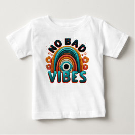 Keine schlechten Vibes. Retro-Regenbogen und Eye-D Baby T-shirt