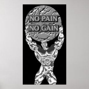 Keine Schmerz kein Gewinnweightlifting-Plakat Poster