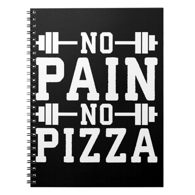 Keine Schmerzen, keine Pizza - Kohlenstoff - Funny Notizblock (Vorderseite)