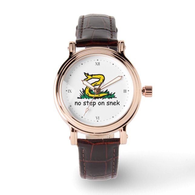 Keine Schritte auf snek memes Gadsden parody SnekR Armbanduhr (Vorderseite)