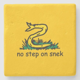 Keine Schritte auf snek memes Gadsden parody SnekR Steinuntersetzer