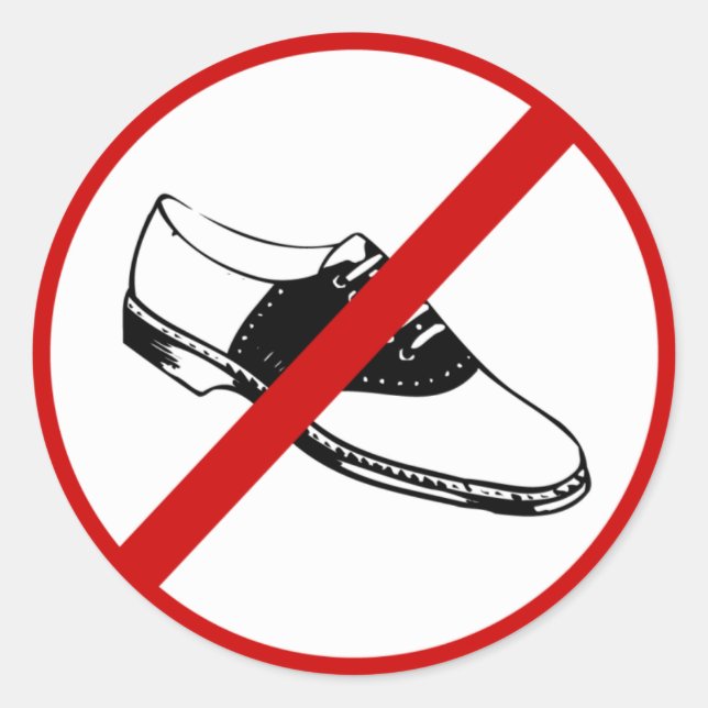 keine Schuhe Runder Aufkleber (Vorderseite)