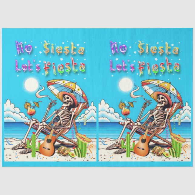 Keine Siesta Let's Fiesta Seidenpapier (Vorderseite)