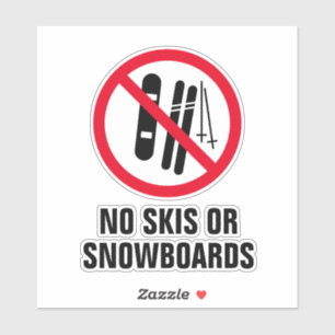 Keine Skier oder Snowboards erlaubt Beschriftungst Aufkleber