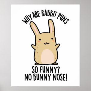 Keine sonnige Nose Funny Rabbit Puns Poster