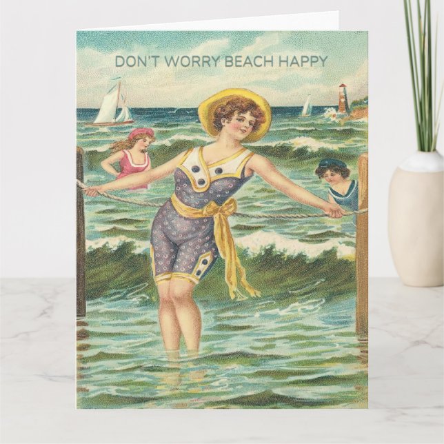 Keine Sorge Beach Happy Gruß Karte (Vorderseite)