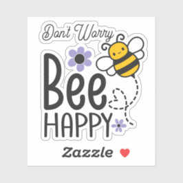 Keine Sorge Bee Happy Drehbuch Herz und Blume Aufkleber