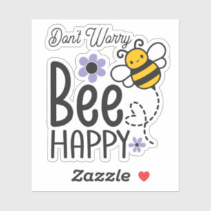 Keine Sorge Bee Happy Drehbuch Herz und Blume Aufkleber