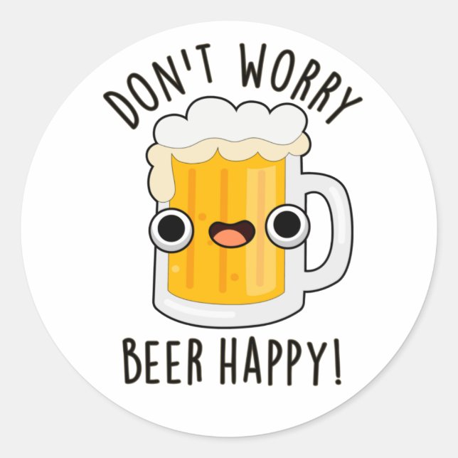 Keine Sorge Bierspülung zum guten Schluss. Runder Aufkleber (Vorderseite)
