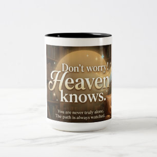 Keine Sorge! Der Himmel weiß Bescheid  Zweifarbige Tasse