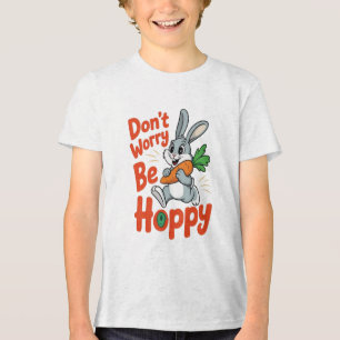 Keine Sorge, hoppiges lustiges Kaninchen Tri-Blend Shirt
