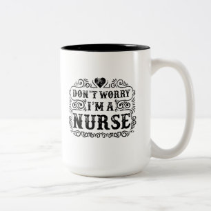 Keine Sorge, ich bin ein Krankenherz, Zweifarbige Tasse