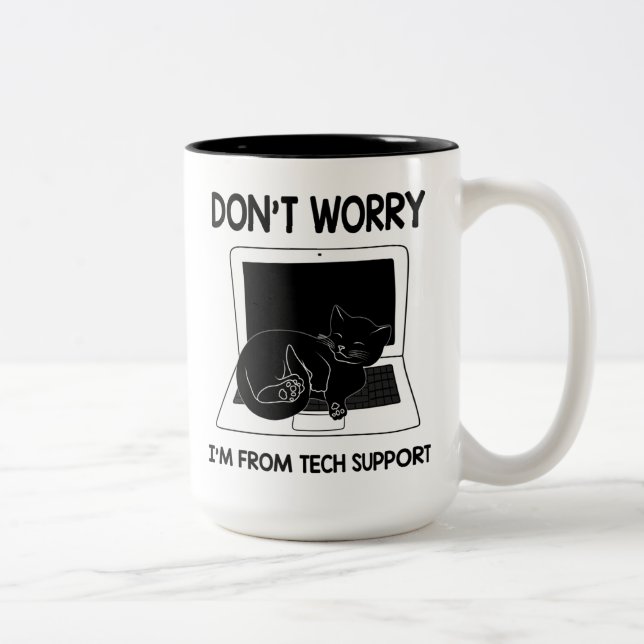Keine Sorge, ich bin vom technischen Support, Nied Zweifarbige Tasse (Rechts)