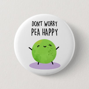 Keine Sorge Pea Happy Funny Pea Pun Button