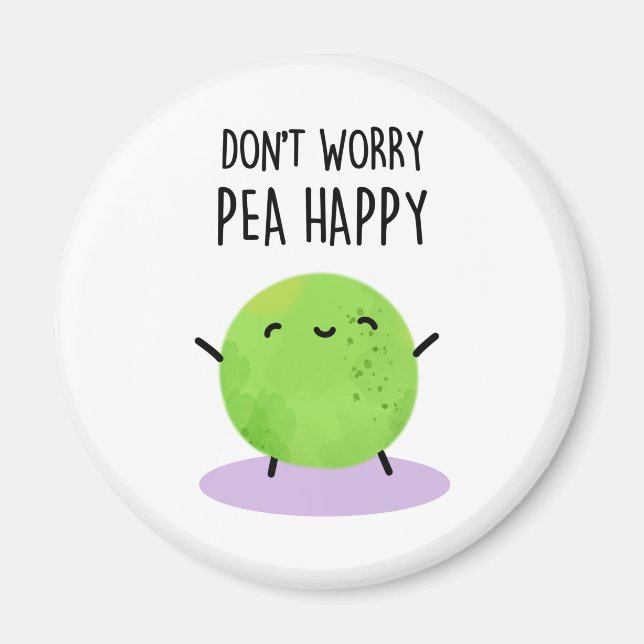 Keine Sorge Pea Happy Funny Pea Pun Magnet (Vorne)