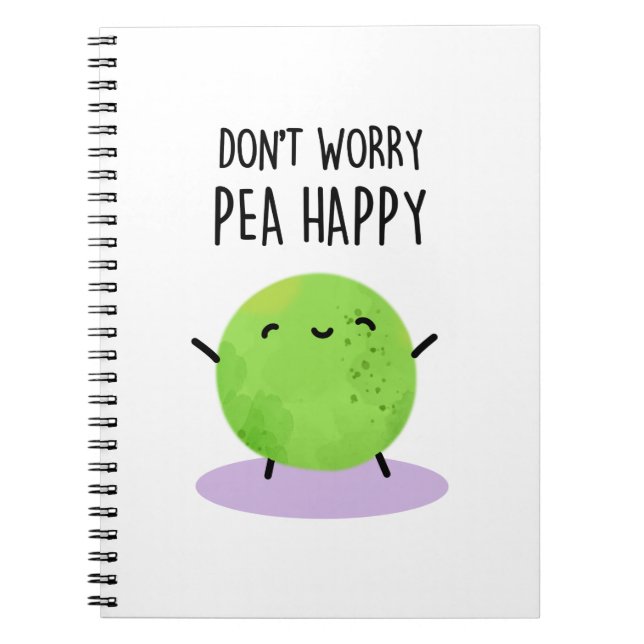 Keine Sorge Pea Happy Funny Pea Pun Notizblock (Vorderseite)