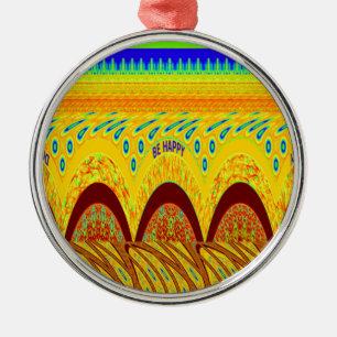 Keine Sorge, sei glücklich Kunst Druck Design Silbernes Ornament