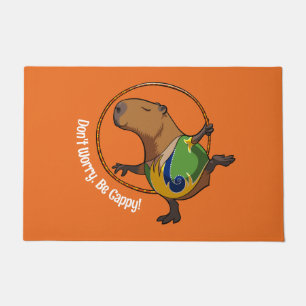 Keine Sorge, seien Sie Cappy Capybara Gymnast Hoop Fußmatte