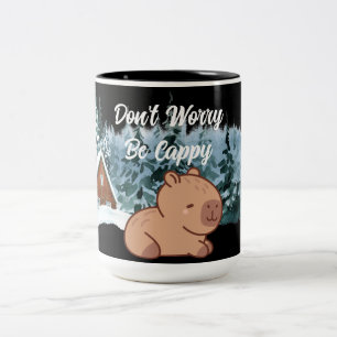 Keine Sorge, seien Sie glücklich: Winterruhe Zweifarbige Tasse