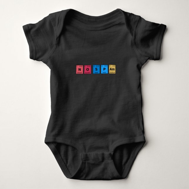 Keine Spam Periodic-Tabelle Baby Strampler (Vorderseite)