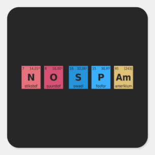 Keine Spam Periodic-Tabelle Quadratischer Aufkleber