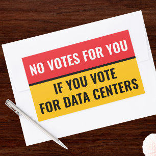 KEINE STIMMEN FÜR SIE, WENN SIE FÜR DATENCENTER RO RECHTECKIGER AUFKLEBER