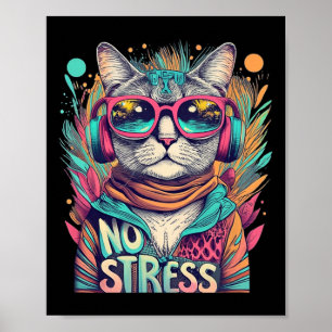 Keine Stress Cool Katzenrücklauf Vintage Salben Ka Poster