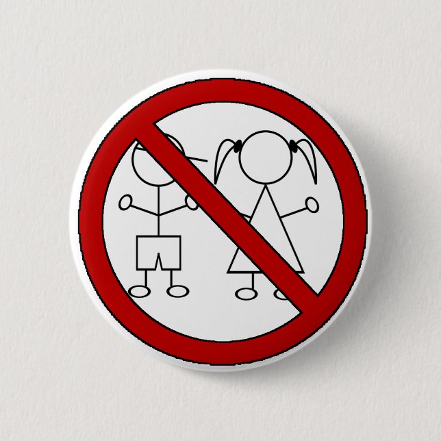 Keine Strichmännchen-Kinder Button (Vorderseite)